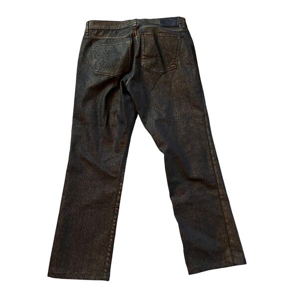 Lauren Ralph Lauren Metallic Gold Black Boot Cut Jean.  Size 10 - Picture 2 of 7